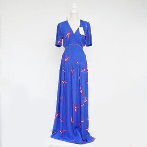 Ba&SH Women's Tiana Royal Blue Maxi Dress Size 3/Large NWT
